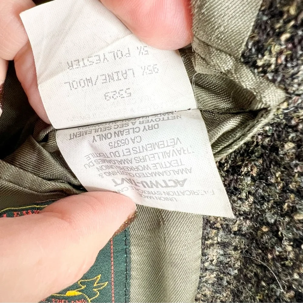 Vintage union made Saddleworth wool blend plaid blazer 50R